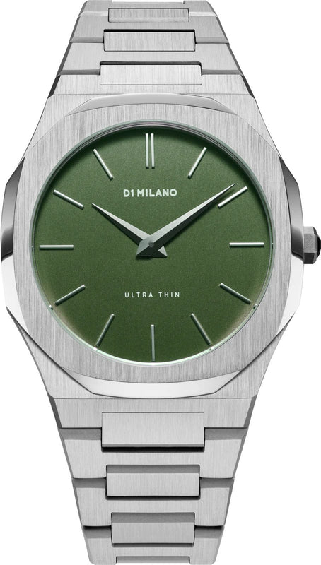Buy Shop D1 Milano Ultra Thin Moss Green Dial Silver Steel Strap Watch for Men - D1-UTBJ06 USA Online