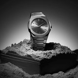 Buy Shop D1 Milano Ultra Thin Re-Gun Black Dial Gray Steel Strap Watch for Men - D1-UTBJ41 USA Online