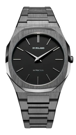 Buy Shop D1 Milano Ultra Thin Re-Gun Black Dial Gray Steel Strap Watch for Men - D1-UTBJ41 USA Online