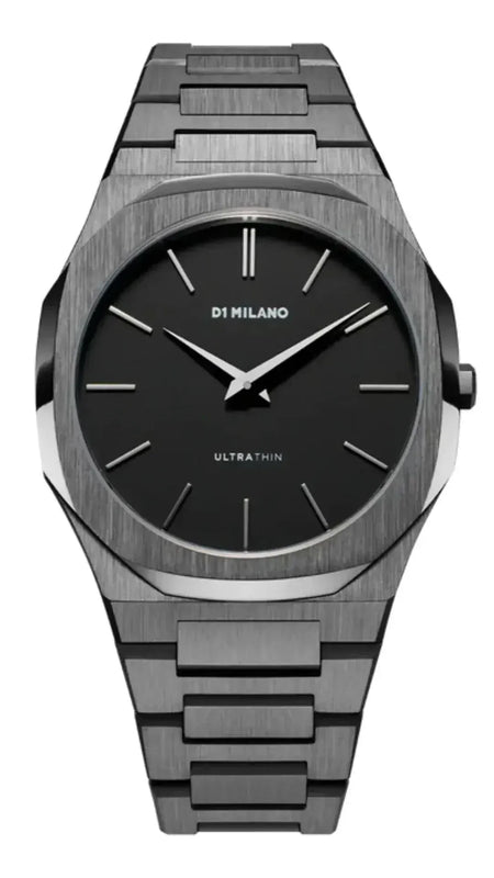 Buy Shop D1 Milano Ultra Thin Re-Gun Black Dial Gray Steel Strap Watch for Men - D1-UTBJ41 USA Online