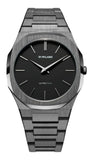 Buy Shop D1 Milano Ultra Thin Re-Gun Black Dial Gray Steel Strap Watch for Men - D1-UTBJ41 USA Online