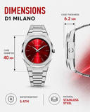 Buy Shop D1 Milano Ultra Thin Red Dial Silver Steel Strap Watch for Men - D1-UTBJ05 USA Online