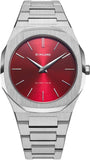 Buy Shop D1 Milano Ultra Thin Red Dial Silver Steel Strap Watch for Men - D1-UTBJ05 USA Online