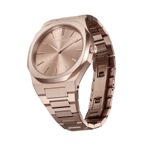D1 Milano Ultra Thin Rose Gold Dial Rose Gold Steel Strap Watch for Women - D1-UTBL04