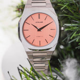 Buy Shop D1 Milano Ultra Thin Salmon Pink Dial Silver Steel Strap Watch for Men - D1-UTBJ26 USA Online