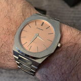 Buy Shop D1 Milano Ultra Thin Salmon Pink Dial Silver Steel Strap Watch for Men - D1-UTBJ26 USA Online