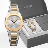 Buy Shop D1 Milano Ultra Thin Silver Dial Two Tone Steel Strap Watch for Women - D1-UTBL34 USA Online