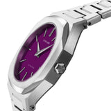 Buy Shop D1 Milano Ultra Thin Solar Sync Purple Dial Silver Steel Strap Watch for Women - D1-UTBL36 USA Online