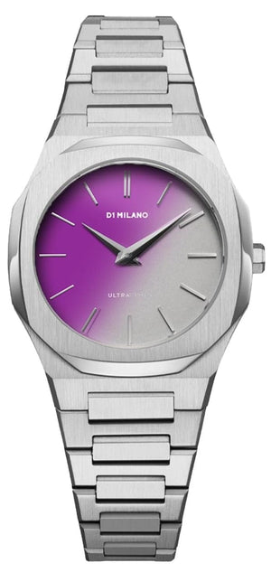 Buy Shop D1 Milano Ultra Thin Solar Sync Purple Dial Silver Steel Strap Watch for Women - D1-UTBL36 USA Online