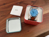 Buy Shop Fossil Grant Chronograph Blue Dial Brown Leather Strap Watch for Men - FS5184 USA Online