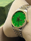 Buy Shop Gucci G Timeless Quartz Green Dial Two Tone Steel Strap Watch For Men - YA1264182 USA Online