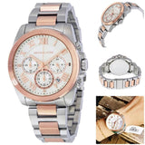 Buy Shop Michael Kors Brecken Chronograph White Dial Two Tone Steel Strap Watch For Women - MK6368 USA Online