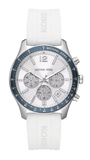 Michael Kors Berkley Chronograph Silver Dial White Rubber Strap Watch For Women - MKO1040