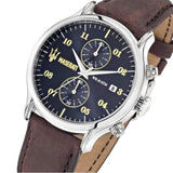 Buy Shop Maserati Epoca Chronograph Blue Dial Brown Leather Strap Watch For Men - R8871618001 USA Online