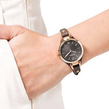 Buy Shop Fossil Georgia Smoke Grey Dial Grey Leather Strap Watch for Women - ES3077 USA Online