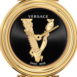 Buy Shop Versace V Virtus Quartz Black Dial Gold Steel Strap Watch For Women - VET300121 USA Online