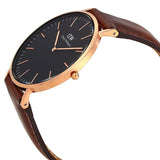 Buy Shop Daniel Wellington Bristol Black Dial Brown Leather Strap Watch For Men - DW00100125 USA Online