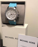 Buy Shop Michael Kors Sidney Multifunction Analog White Dial Turquoise Silicone Strap Watch For Women - MK7246 USA Online