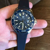 Buy Shop Tag Heuer Aquaracer Calibre 5 Automatic Blue Dial Blue Rubber Strap Watch for Men - WAY201B.FT6150 USA Online