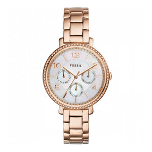 Buy Shop Fossil Jacqueline Multi Function Mother of Pearl Dial Rose Gold Steel Strap Watch for Women - ES3757 USA Online