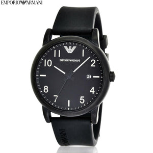 Buy Shop Emporio Armani Luigi Quartz Black Dial Black Silicon Strap Watch For Men - AR11071 USA Online
