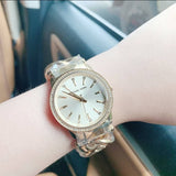 Buy Shop Michael Kors Nini Three Hand Gold Dial Gold Steel Strap Watch For Women - MK3235 USA Online