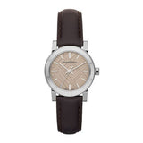 Burberry The City Beige Dial Brown Leather Strap Watch for Women - BU9208