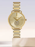 Buy Shop Michael Kors Portia Gold Dial Gold Steel Strap Watch for Women - MK3639 USA Online