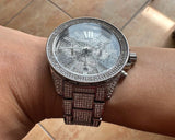 Buy Shop Michael Kors Wren Chronograph Crystals Silver Dial Silver Steel Strap Watch For Women - MK6317 USA Online