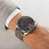 Buy Shop Diesel Mega Chief Chronograph Grey Dial Grey Steel Strap Watch for Men - DZ4282 USA Online
