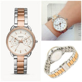 Buy Shop Fossil Tailor White Dial Two Tone Steel Strap Watch for Women - ES4396 USA Online