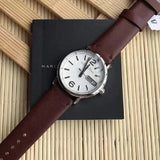 Buy Shop Marc Jacobs Fergus White Dial Brown Leather Strap Watch for Women - MBM8649 USA Online