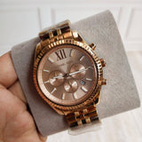 Buy Shop Michael Kors Lexington Rose Gold Dial Rose Gold Steel Strap Watch for Men - MK8319 USA Online