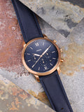 Buy Shop Fossil Neutra Chronograph Blue Dial Blue Leather Strap Watch for Men - FS5454 USA Online