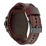 Buy Shop Fossil Nate Chronograph Brown Dial Brown Leather Strap Watch for Men - JR1511 USA Online