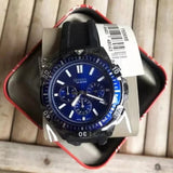 Buy Shop Fossil Garrett Chronograph Blue Dial Black Rubber Strap Watch for Men - FS5695 USA Online