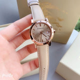 Burberry The City Gold Dial Beige Leather Strap Watch for Women - BU9210