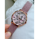 Buy Shop Guess Mariposa Pink Dial Pink Leather Strap Watch for Women - GW0008L2 USA Online