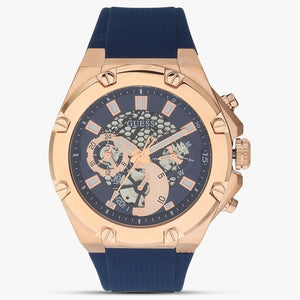 Buy Shop Guess Third Gear Analog Blue Dial Blue Rubber Strap Watch for Men - GW0334G3 USA Online