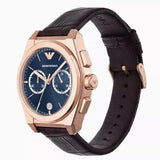 Buy Shop Emporio Armani Federico Chronograph Blue Dial Brown Leather Strap Watch For Men - AR11563 USA Online
