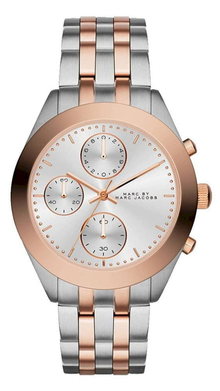 Buy Shop Marc Jacobs Peeker Chronograph Silver Two Tone Steel Strap Watch for Women - MBM3369 USA Online