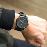 Buy Shop Fossil Commuter Black Dial Black Leather Strap Watch for for Men - FS5504 USA Online
