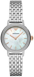 Buy Shop Emporio Armani Interchangeable Analog Mother of Pearl Dial Silver Steel Strap Watch For Women - AR80020 USA Online
