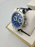 Versace Aion Chronograph Quartz Blue Dial Blue Leather Strap Watch for Men - VE1D01220