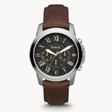 Buy Shop Fossil Grant Chronograph Black Dial Brown Leather Strap Watch for Men - FS4813 USA Online