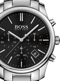 Buy Shop Hugo Boss Commander Black Dial Silver Steel Strap Watch for Men - 1513433 USA Online