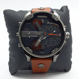 Buy Shop Diesel Mr Daddy 2.0 Chronograph Black Dial Brown Leather Strap Watch For Men - DZ7332 USA Online