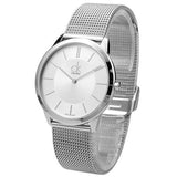 Buy Shop Calvin Klein Minimal Silver Dial Silver Mesh Bracelet Watch for Men - K3M21126 USA Online