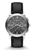 Burberry The City Grey Dial Black Leather Strap Watch for Men - BU9362