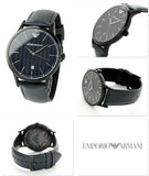 Buy Shop Emporio Armani Renato Blue Dial Blue Leather Strap Watch For Men - AR2479 USA Online